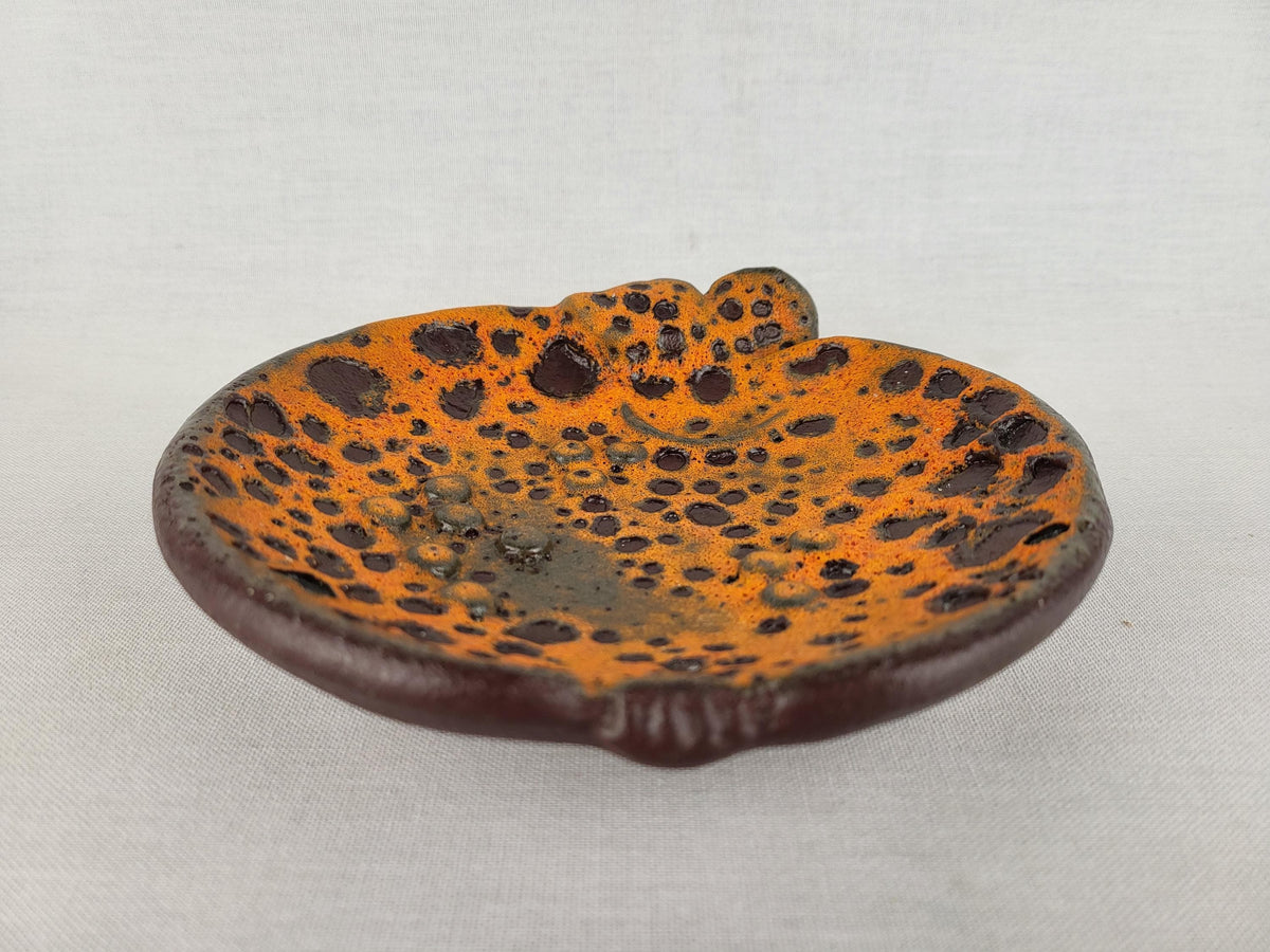 Vintage Orange UBELACKER (Ü-Keramik) Fat Lava Robot Decor Bowl/ Dish, 2815/16, West German Pottery