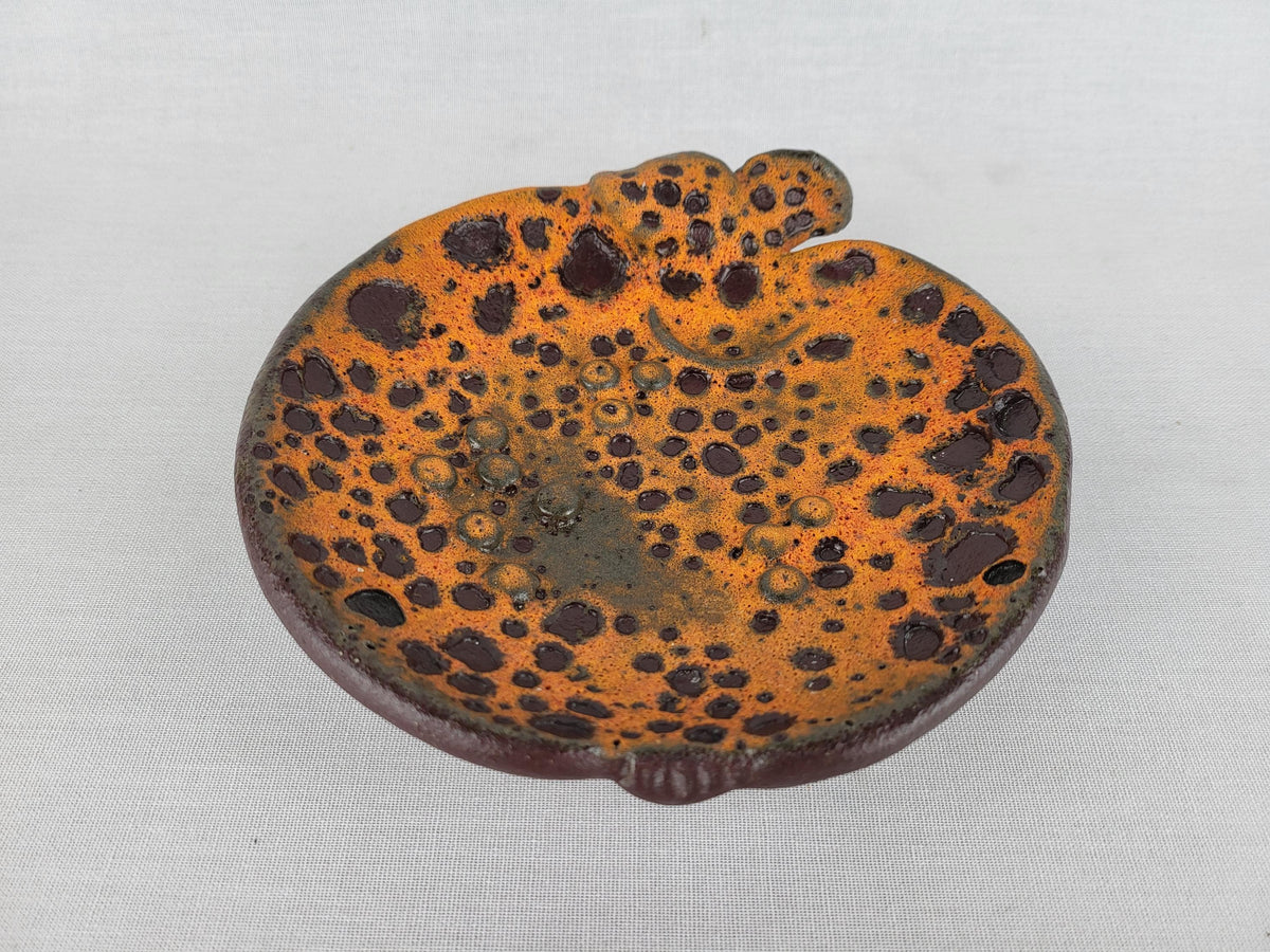 Vintage Orange UBELACKER (Ü-Keramik) Fat Lava Robot Decor Bowl/ Dish, 2815/16, West German Pottery
