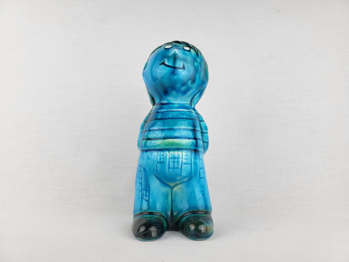 Vintage JEMA HOLLAND Blue Green Money Box Figurine 559 Dutch Pottery 1960s 1970s