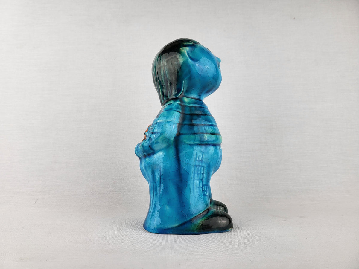 Vintage JEMA HOLLAND Blue Green Money Box Figurine 559 Dutch Pottery 1960s 1970s