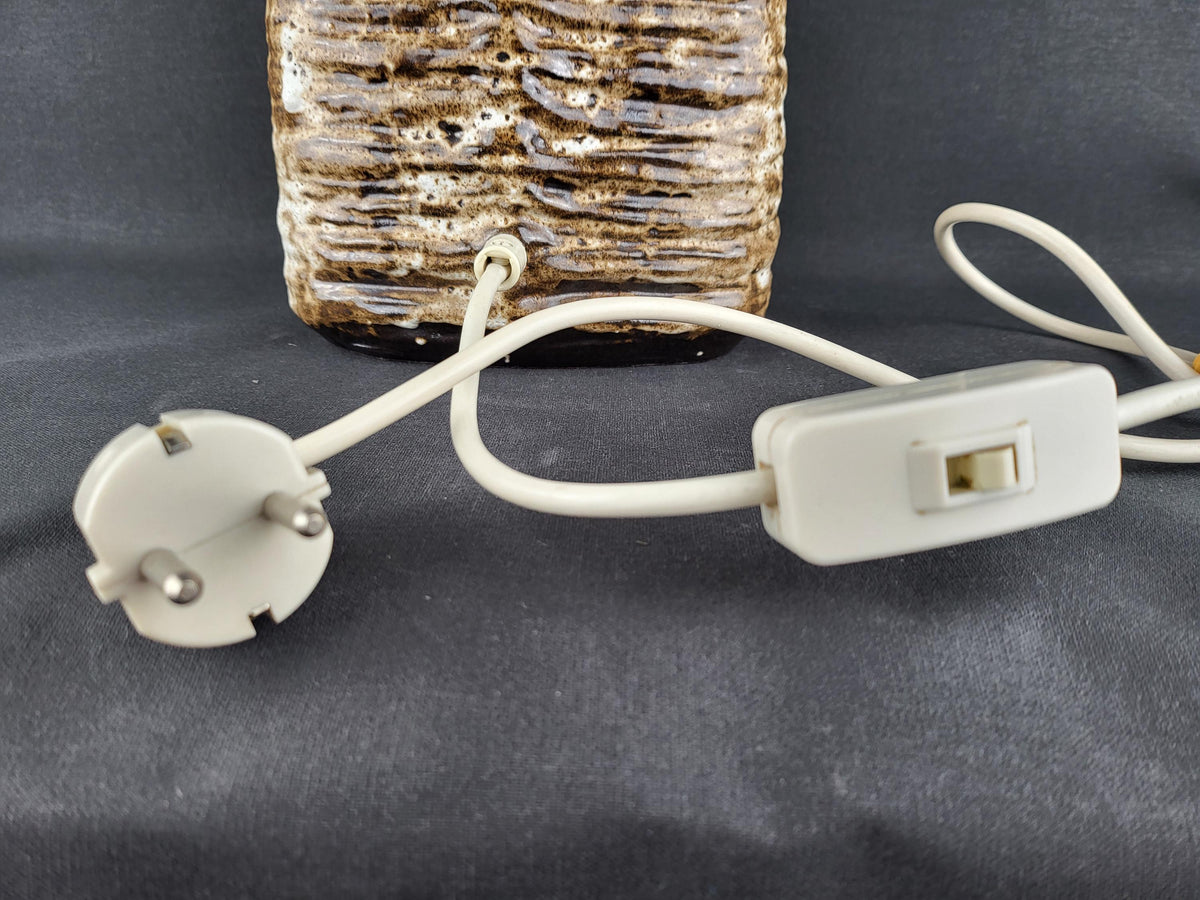 Vintage CARSTENS KERAMIK Table Lamp With Rib Decor by Rudolf Christman West German Pottery 1967