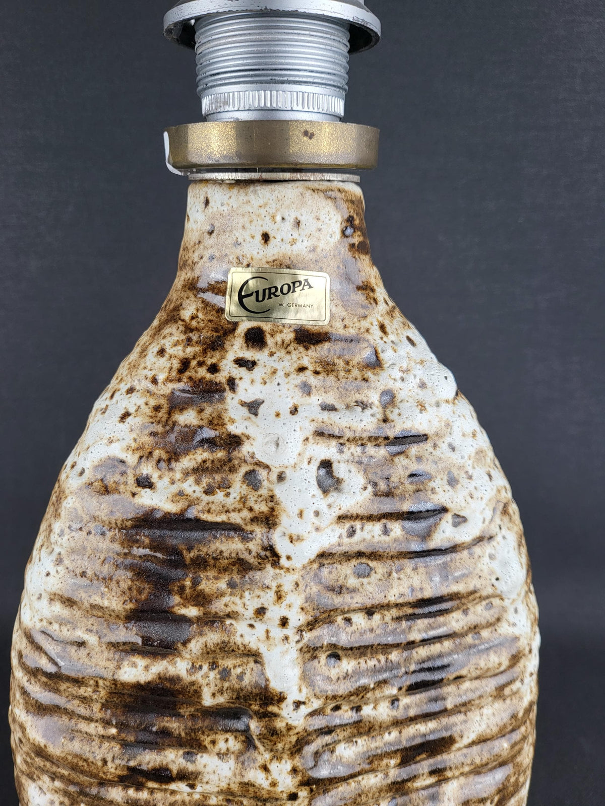 Vintage CARSTENS KERAMIK Table Lamp With Rib Decor by Rudolf Christman West German Pottery 1967