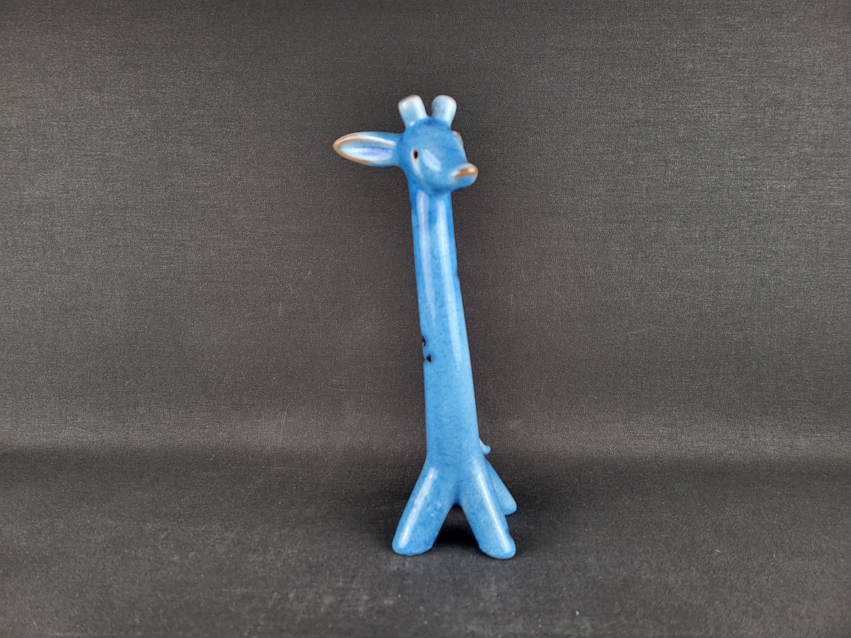 Very Rare! Vintage Walter Bosse Large Ceramic Blue Giraffe – Karlsruhe Majolika, 1955