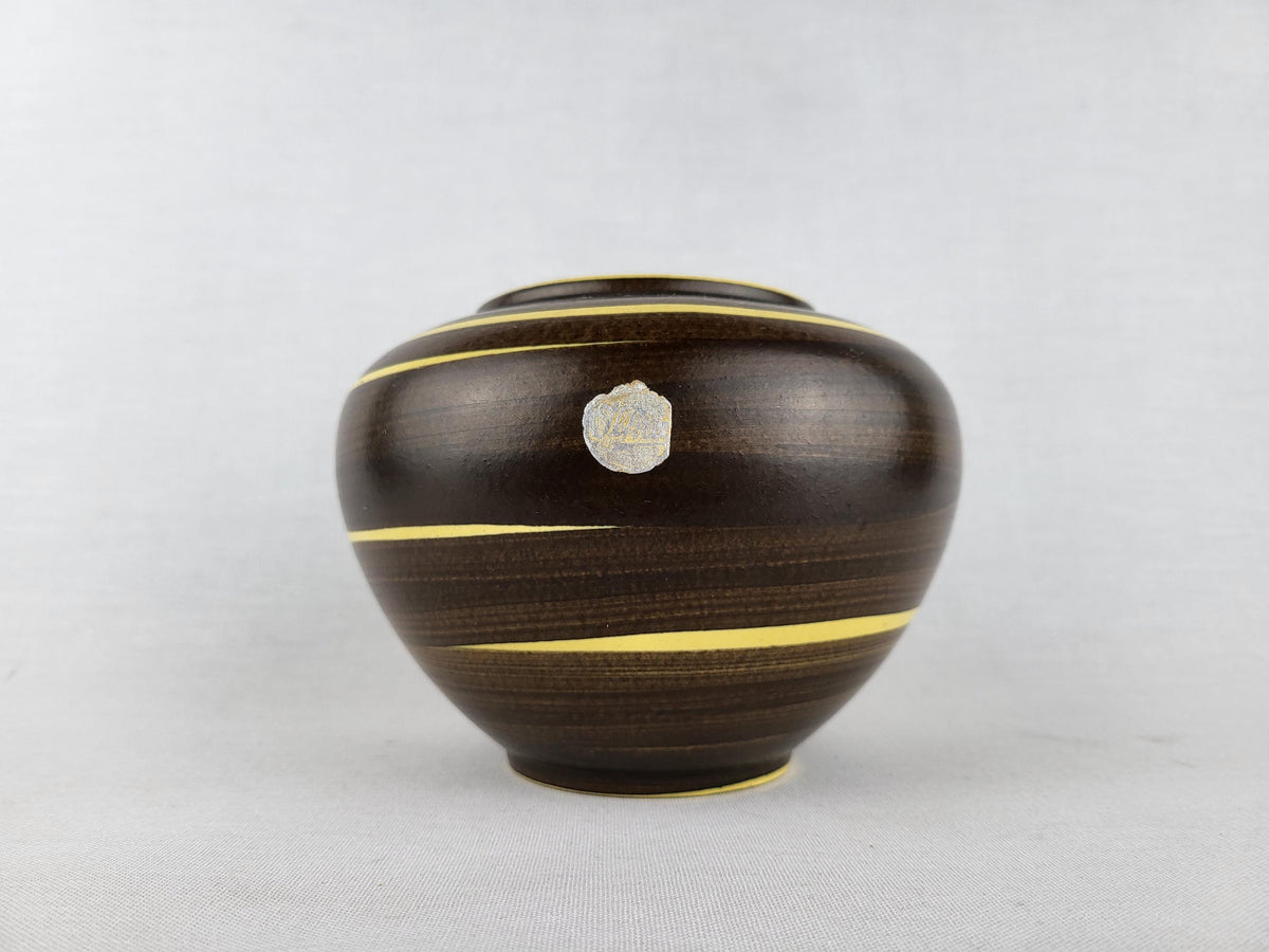 Vintage ILKRA EDEL KERAMIK Vase with KAIR0 decor 202/11 West German Pottery 1956s