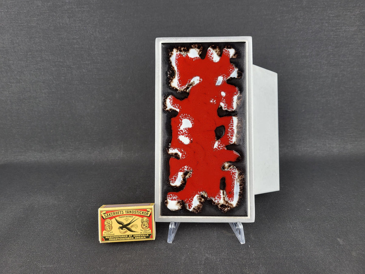 Unique Vintage Door Handle With Ceramic Tile | Belgian Mid Century Design (1950 1970)