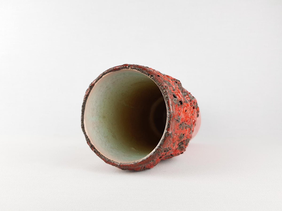 Vintage OTTO KERAMIK Red Fat Lava Vase West German Pottery 1970s