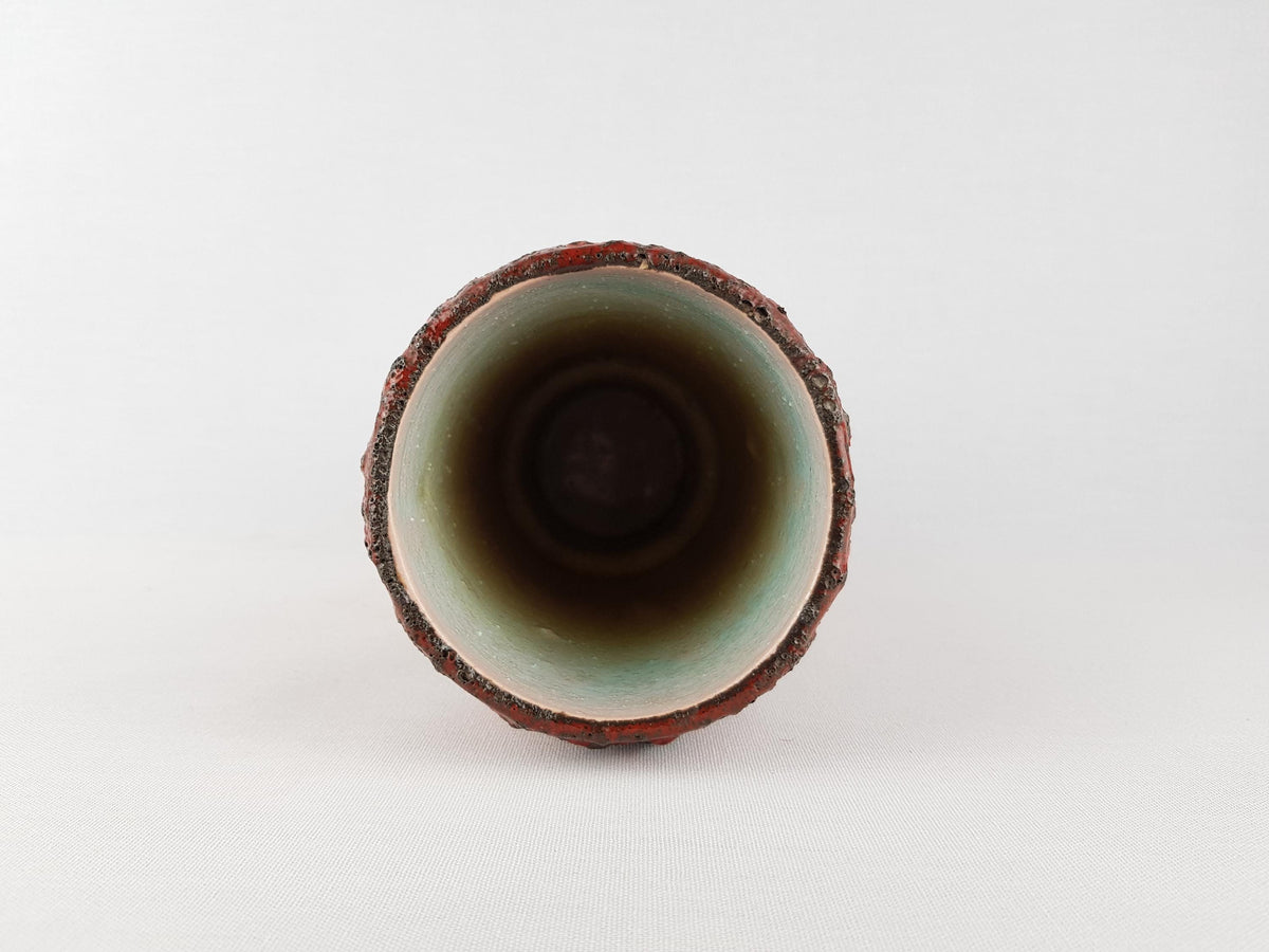 Vintage OTTO KERAMIK Red Fat Lava Vase West German Pottery 1970s