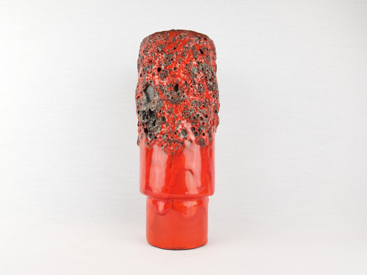 Vintage OTTO KERAMIK Red Fat Lava Vase West German Pottery 1970s