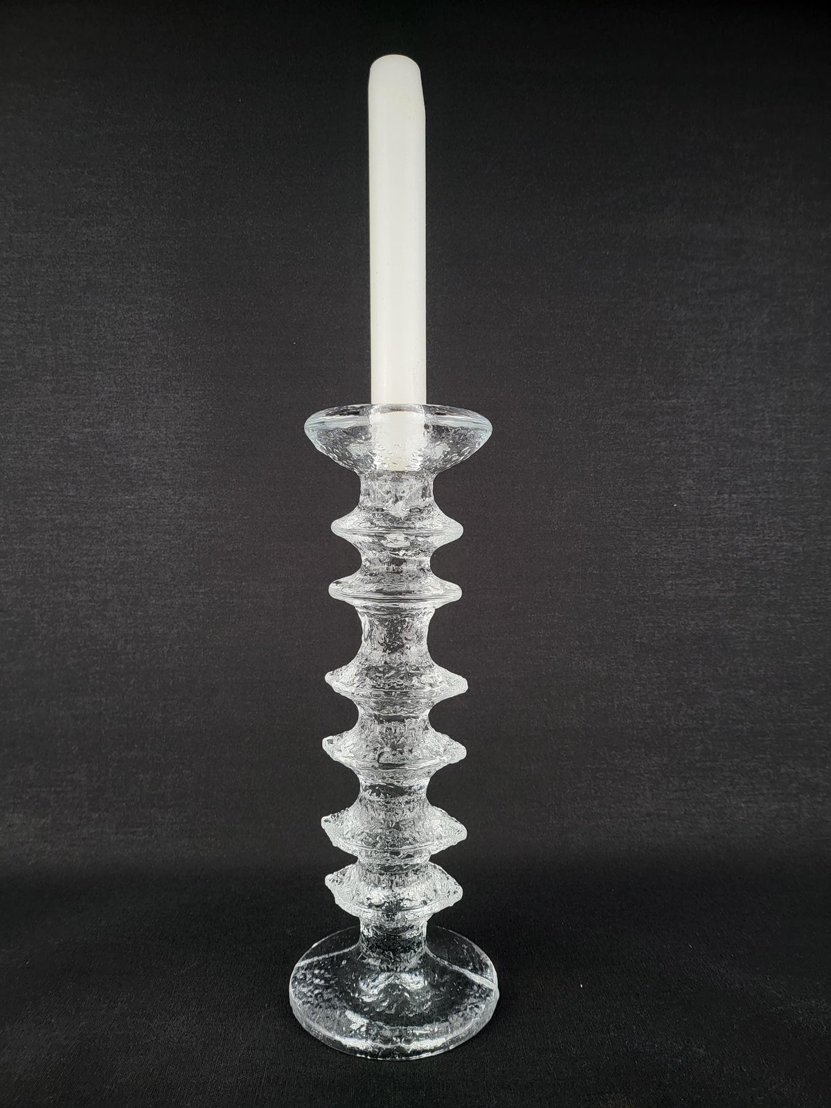 Vintage IITTALA Glass Candleholder 6 Rings Festivo by Timo Sarpaneva Finland Designed 1967
