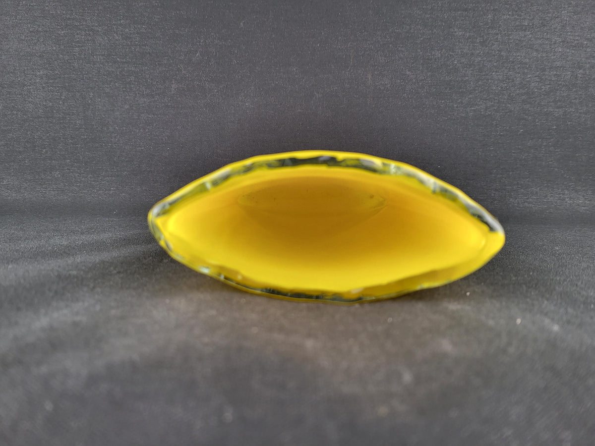 Vintage Petr Hora for HUT PRINC Yellow Art Glass Vase Signed Czech Bohemian Glass 1990s