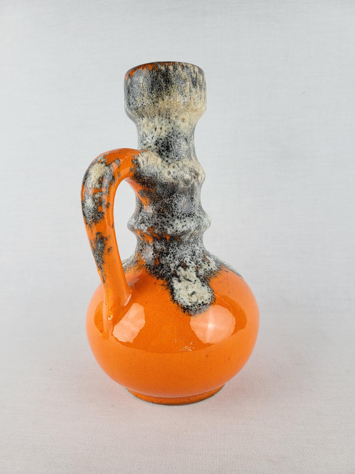 Vintage JOPEKO KERAMIK Orange Fat Lava Jug Vase West German Pottery 1970s