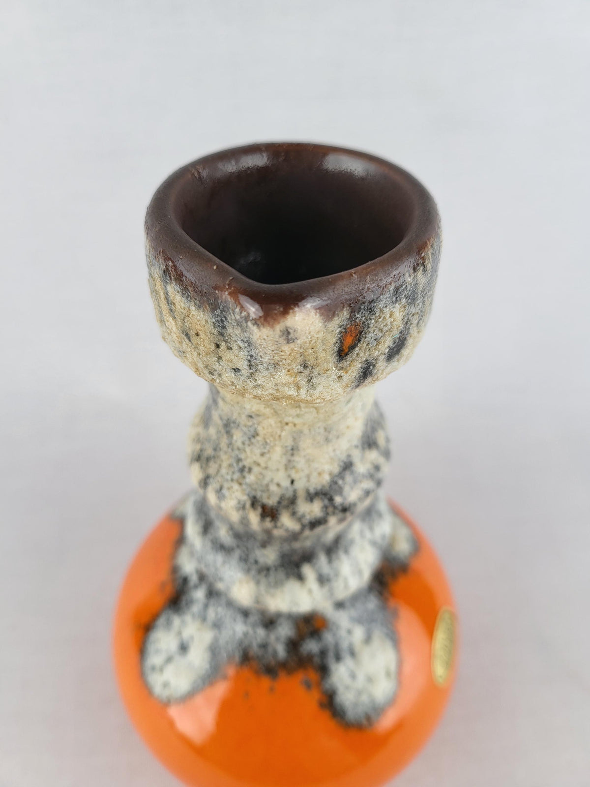 Vintage JOPEKO KERAMIK Orange Fat Lava Jug Vase West German Pottery 1970s