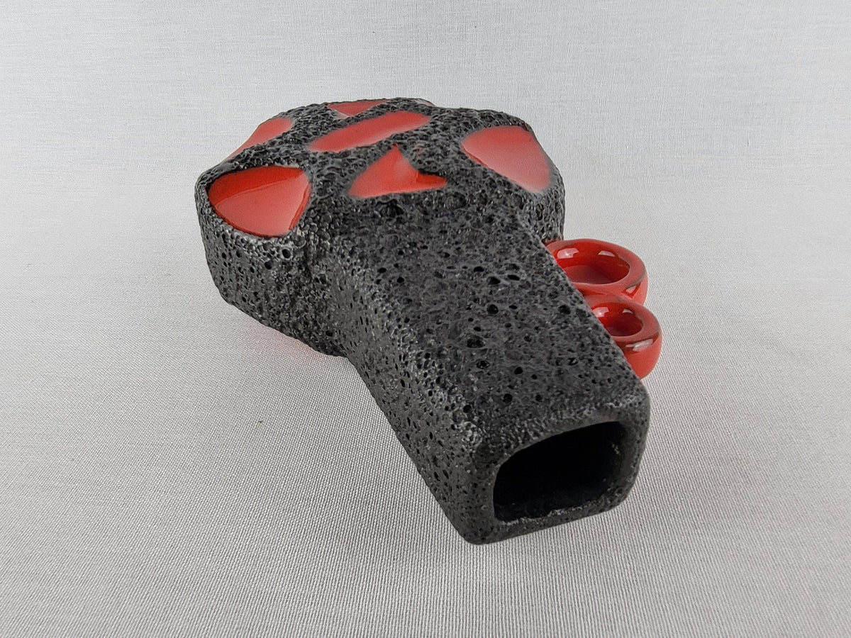 Vintage ROTH KERAMIK Red Fat Lava Vase Banjo 313 West German Pottery 1970s