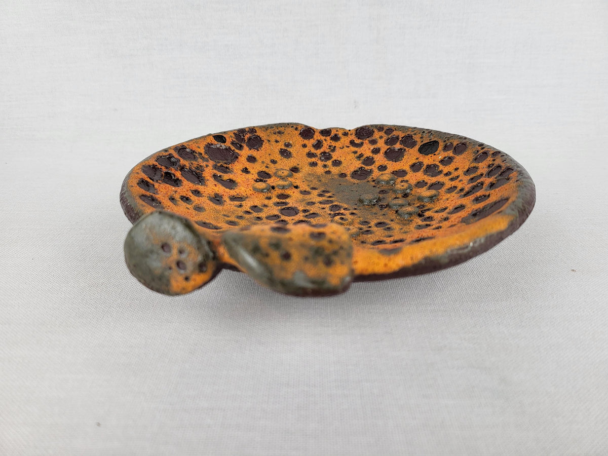 Vintage Orange UBELACKER (Ü-Keramik) Fat Lava Robot Decor Bowl/ Dish, 2815/16, West German Pottery