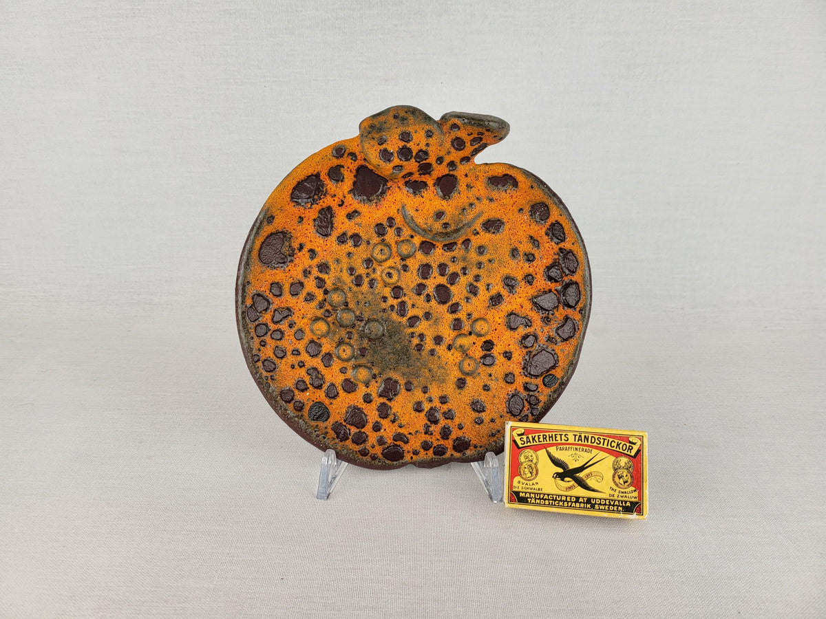 Vintage Orange UBELACKER (Ü-Keramik) Fat Lava Robot Decor Bowl/ Dish, 2815/16, West German Pottery