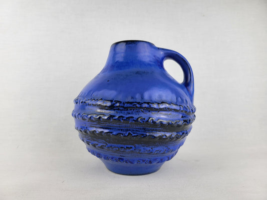 Vintage CARSTENS TÖNNIESHOF Handled Blue Vase 3002 20 West German Pottery