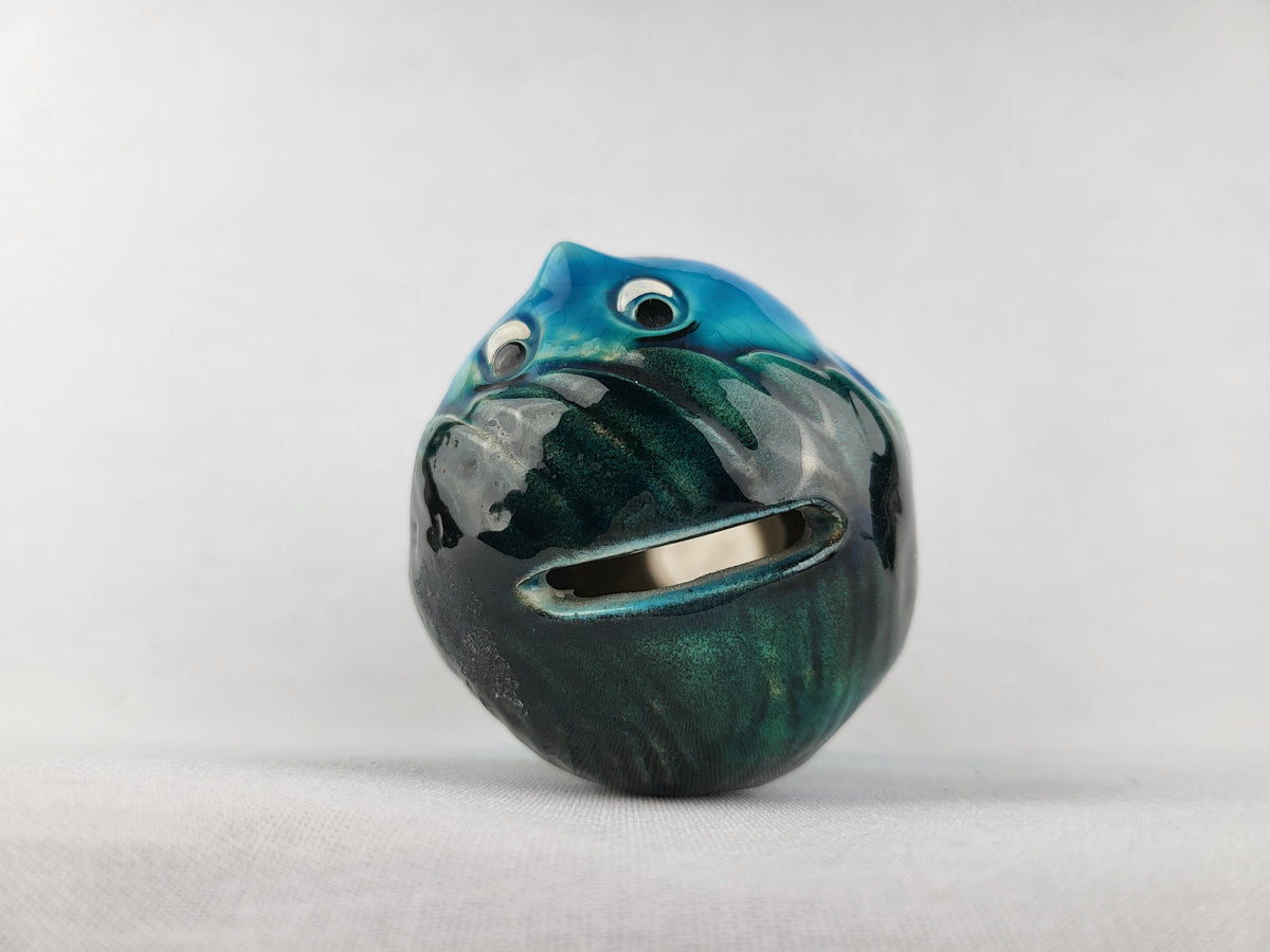 Vintage JEMA HOLLAND Blue Green Money Box Figurine 559 Dutch Pottery 1960s 1970s