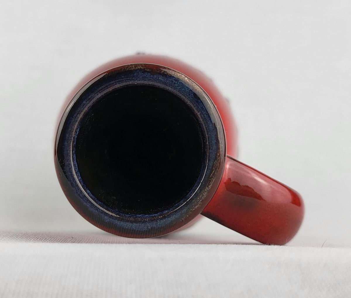 Vintage JOPEKO KERAMIK Red and Black Fat Lava Vase 908 18 West German Pottery 1970s