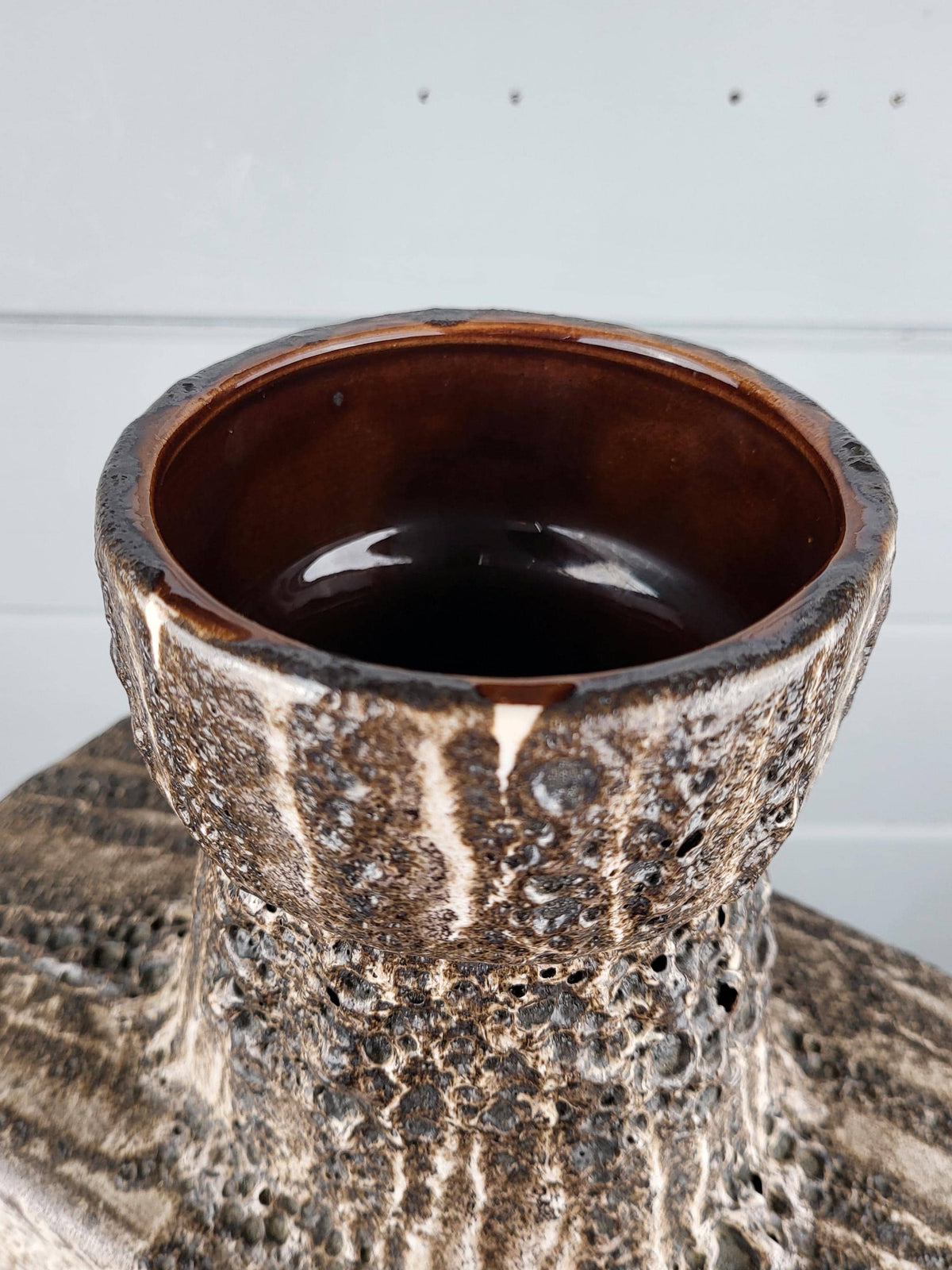 XXL SCHEURICH KERAMIK Rectangular Fat Lava Floor Vase 281-54 with Montignac decor 1972