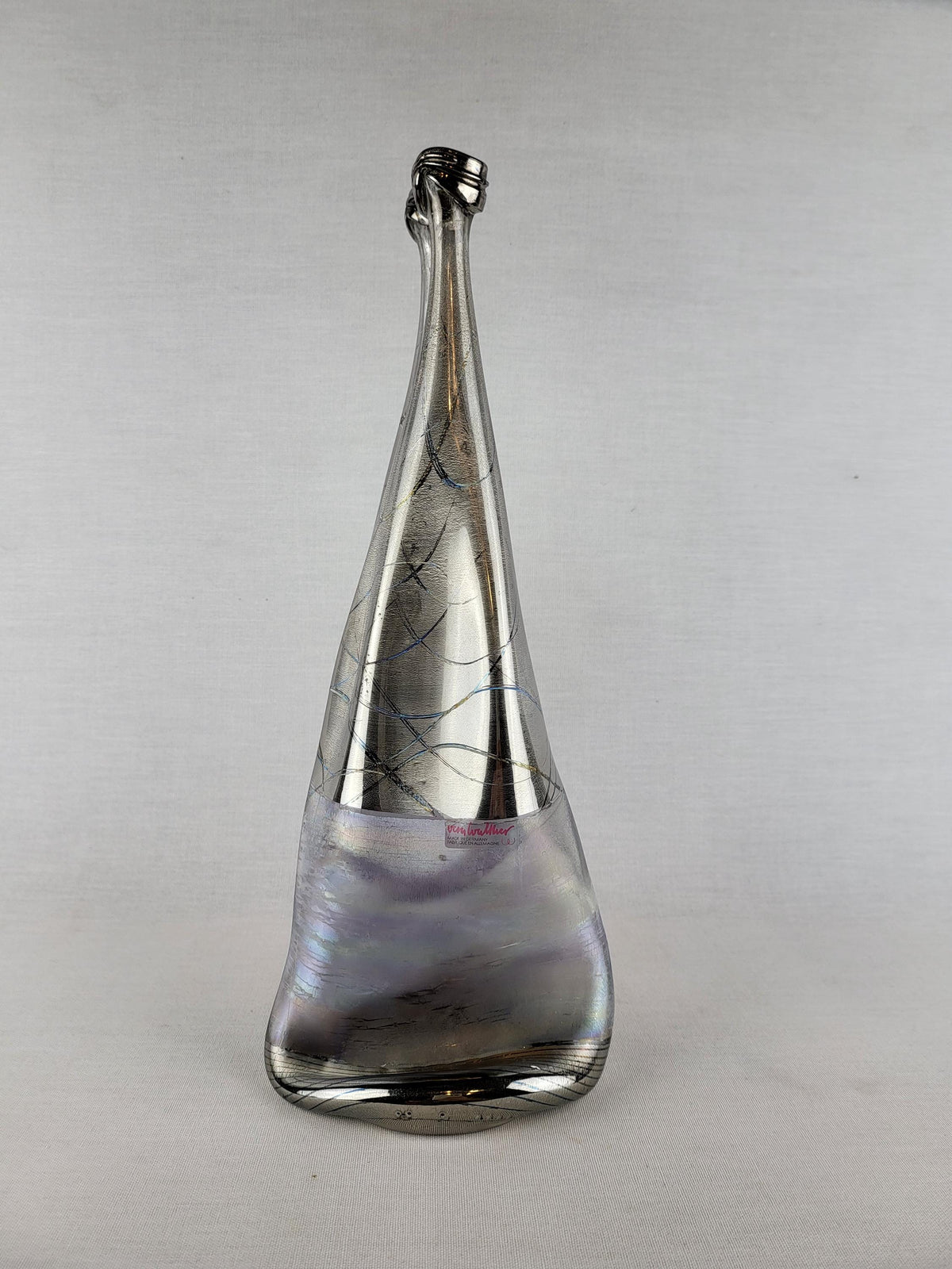 Vintage HEINER DUSTERHAUS Signed Doppel-Kobra Twin Vase for Vera Walther German Art Glass 1980s
