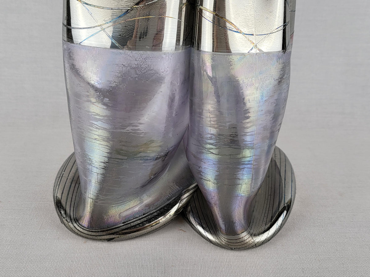 Vintage HEINER DUSTERHAUS Signed Doppel-Kobra Twin Vase for Vera Walther German Art Glass 1980s