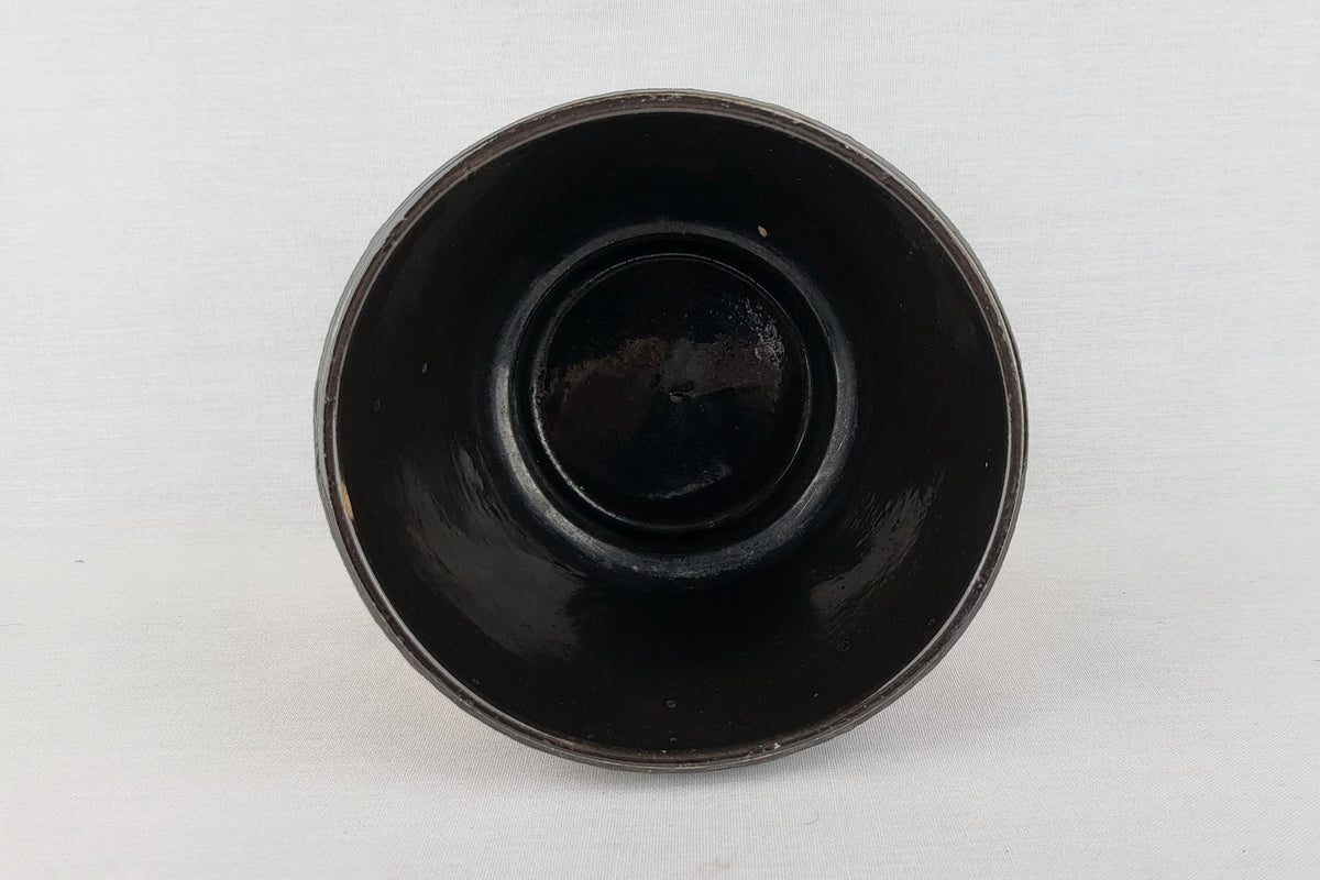 Vintage FOHR KERAMIK Black and Orange Fat Lava Planter / Flower Pot With Dripped Decor West German Pottery 1970s
