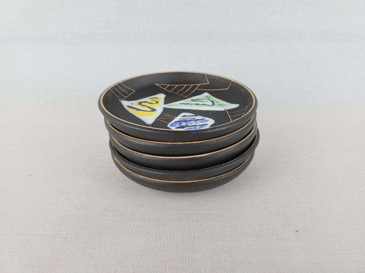 Vintage Set of 5 RUSCHA Keramik Marocco 712 Coasters / Small Dishes, West German Pottery 1960s