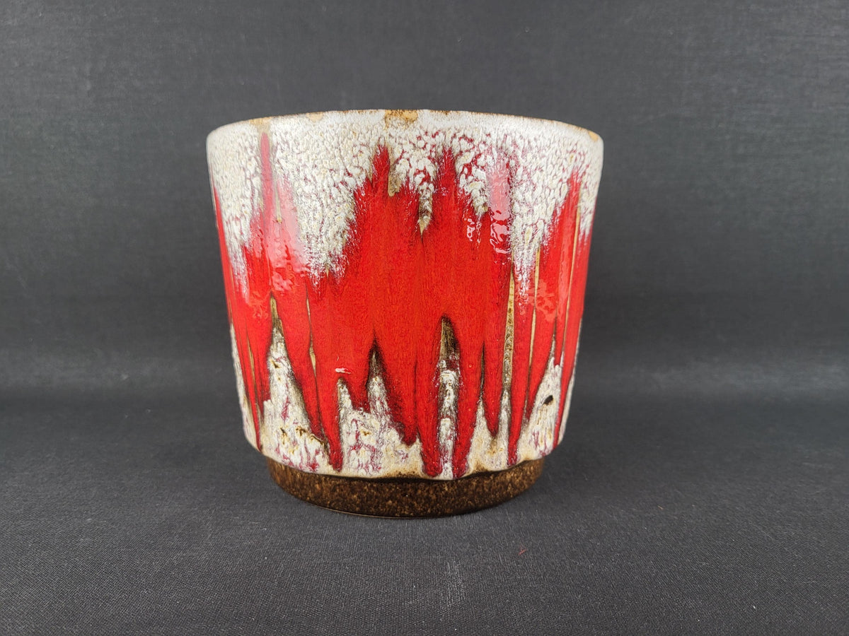 Vintage SCHEURICH KERAMIK Fat Lava Planter with LORA decor 806-17 West German Pottery 1970s
