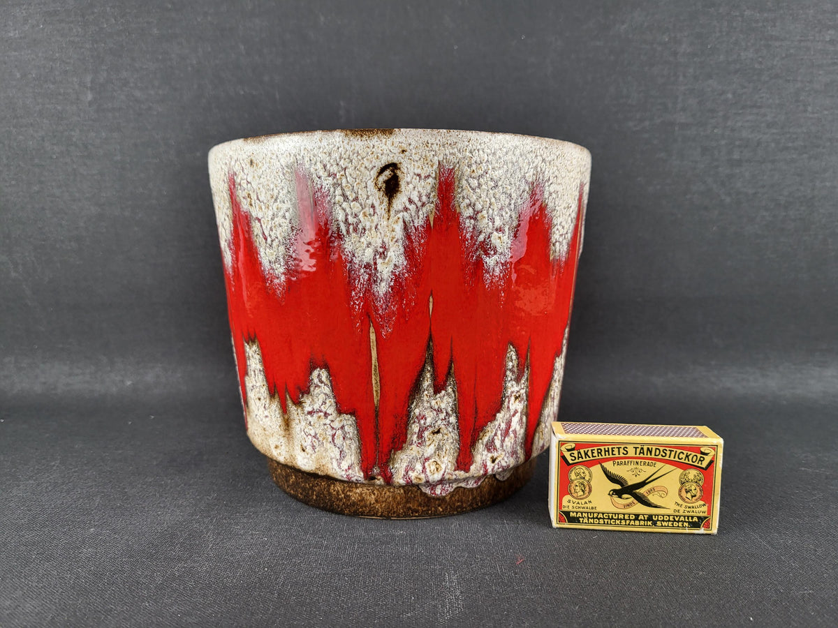 Vintage SCHEURICH KERAMIK Fat Lava Planter with LORA decor 806-17 West German Pottery 1970s
