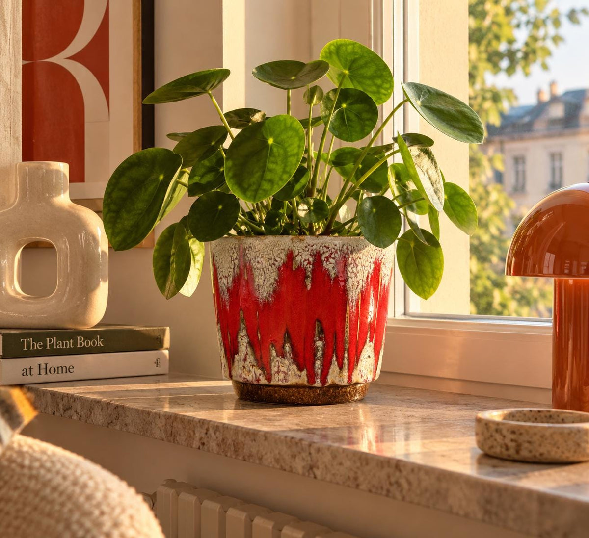 Vintage SCHEURICH KERAMIK Fat Lava Planter with LORA decor 806-17 West German Pottery 1970s