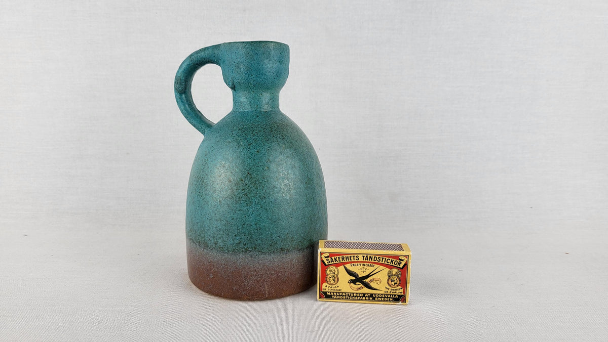 Vintage RUSCHA KERAMIK Teal Vase 312 West German Pottery 1960-70s