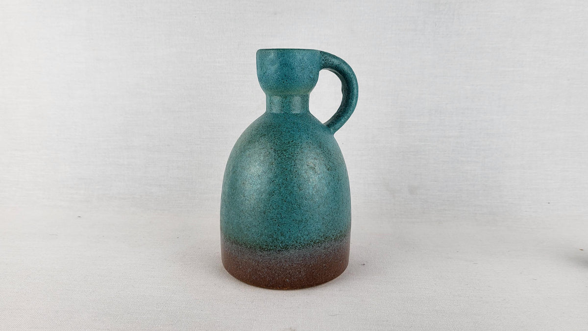 Vintage RUSCHA KERAMIK Teal Vase 312 West German Pottery 1960-70s