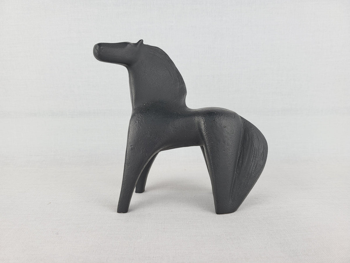 Vintage GUNDRUN KRÜGER Cast Iron Horse Sculpture West Germany 1960s