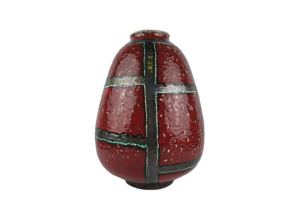 Vintage CARSTENS KERAMIK Floor Vase with "Glitter" Decor West German Pottery 1960s