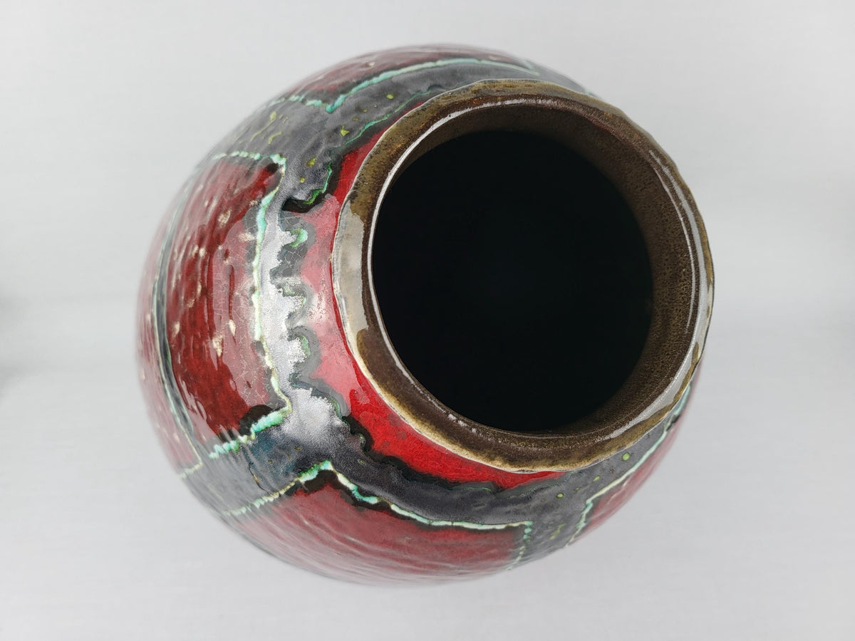 Vintage CARSTENS KERAMIK Floor Vase with "Glitter" Decor West German Pottery 1960s