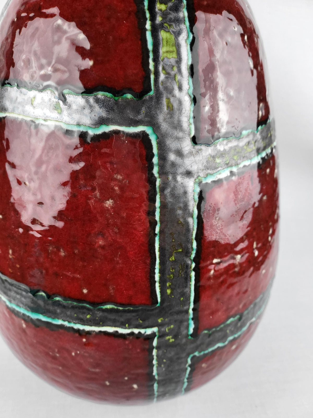 Vintage CARSTENS KERAMIK Floor Vase with "Glitter" Decor West German Pottery 1960s