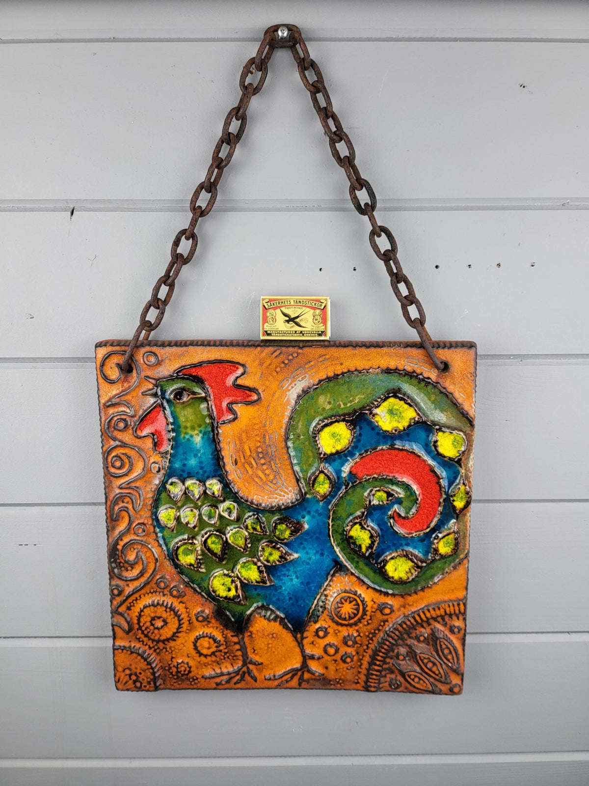 Vintage CARSTENS Wall Plate with Rooster Decor West German Pottery 1960s