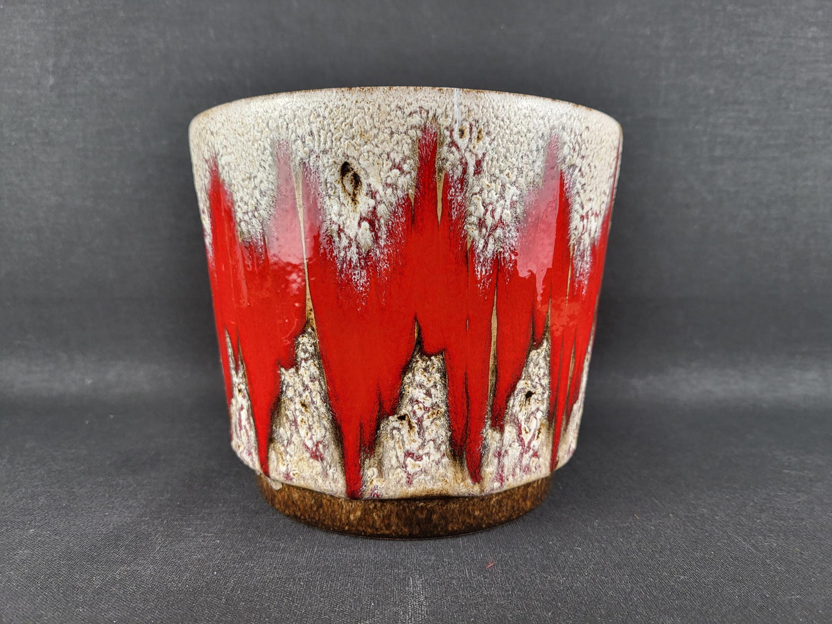 Vintage SCHEURICH KERAMIK Fat Lava Planter with LORA decor 806-17 West German Pottery 1970s