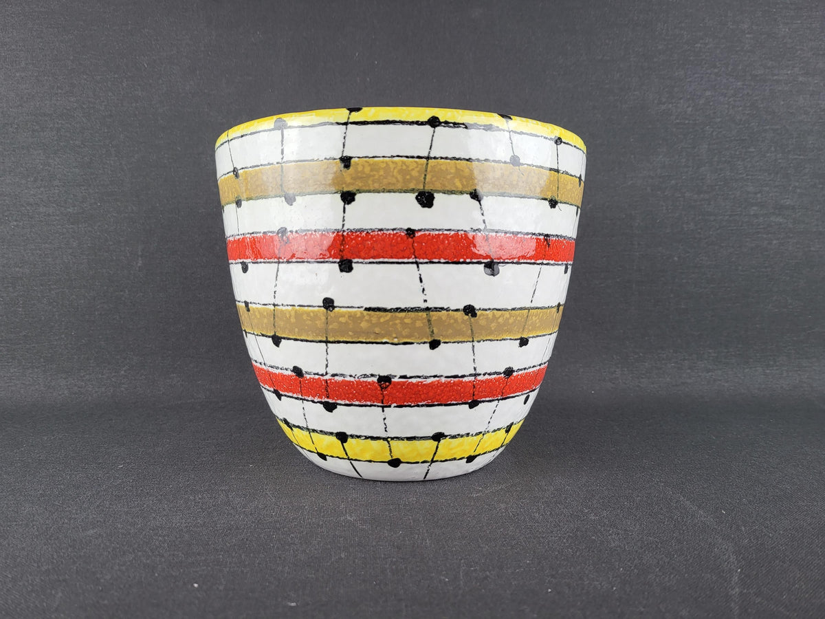 Vintage BITOSSI Italian Ceramic Planter by Aldo Londi Geometric Decor Italy 1960s