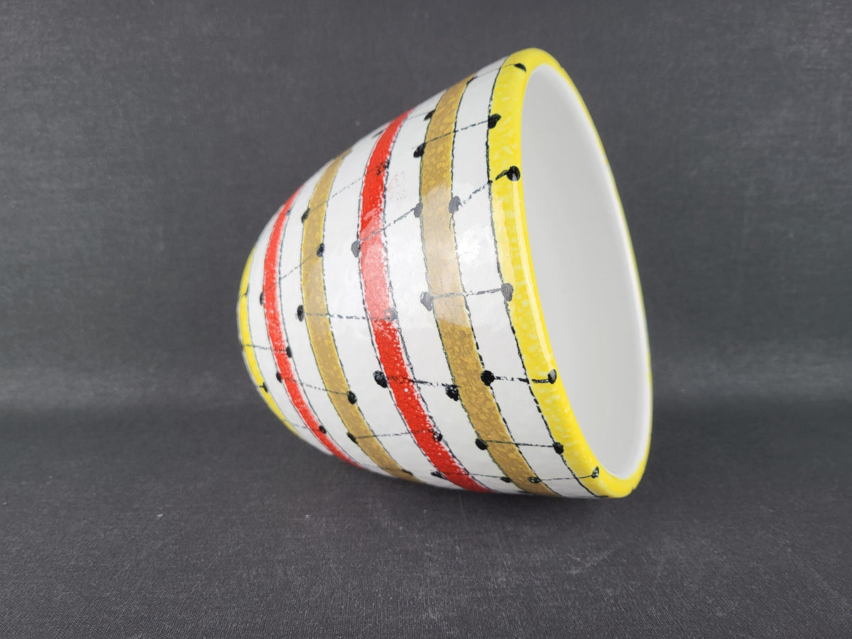 Vintage BITOSSI Italian Ceramic Planter by Aldo Londi Geometric Decor Italy 1960s