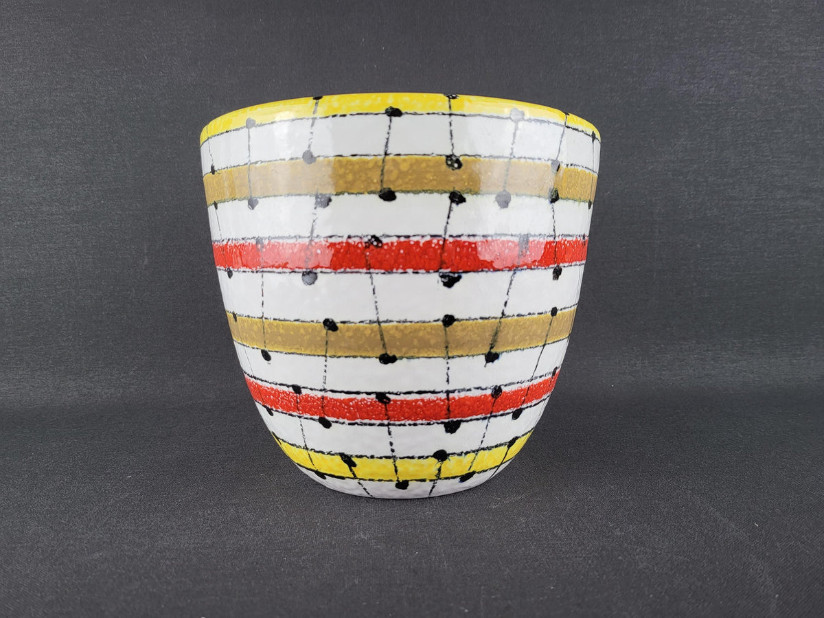 Vintage BITOSSI Italian Ceramic Planter by Aldo Londi Geometric Decor Italy 1960s
