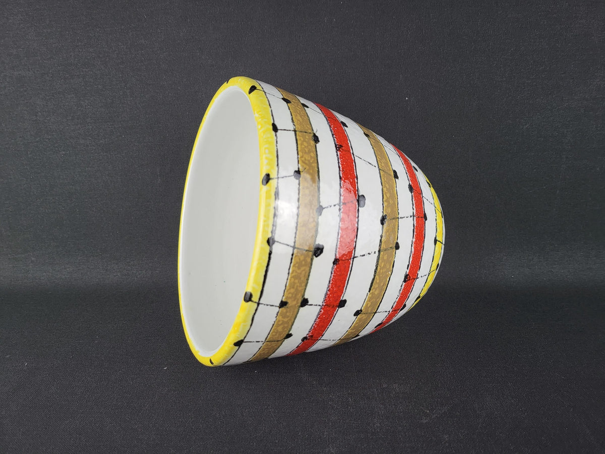 Vintage BITOSSI Italian Ceramic Planter by Aldo Londi Geometric Decor Italy 1960s