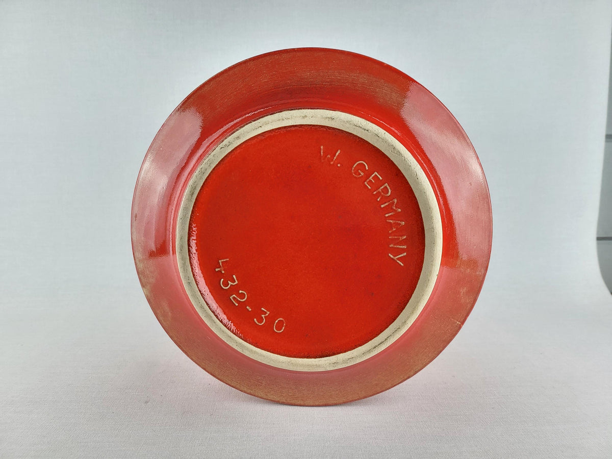 Vintage FOHR KERAMIK Reddish Orange Vase 432 30 West German Pottery 1970s