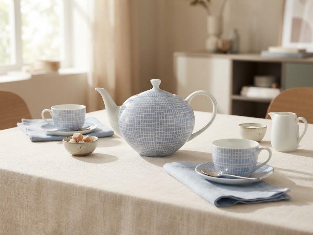 Vintage Porzellanfabrik Arzberg "Azurblau" Decor Teapot by Heinrich Löffelhardt West Germany 1950s