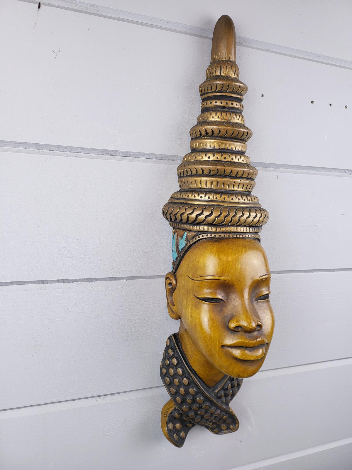 Vintage ACHATIT WERKSTÄTTEN Asian Lady Wall Mask 6055 By Hans Schirmer from West Germany 1950s 1960s