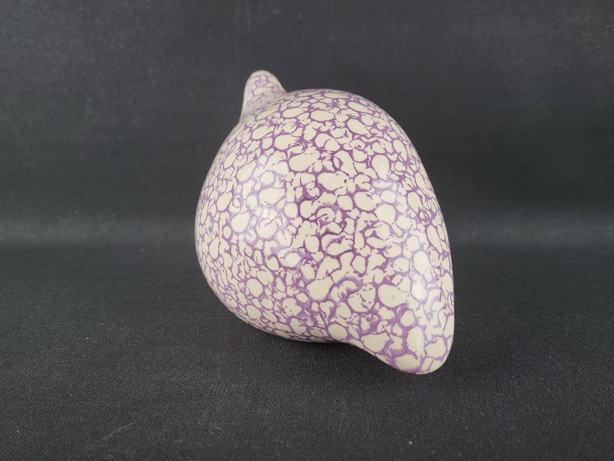 Vintage HEIDI CAILLARD La Pintade Quail White Pink Ceramic Bird Les Céramiques de Lussan France 1970's