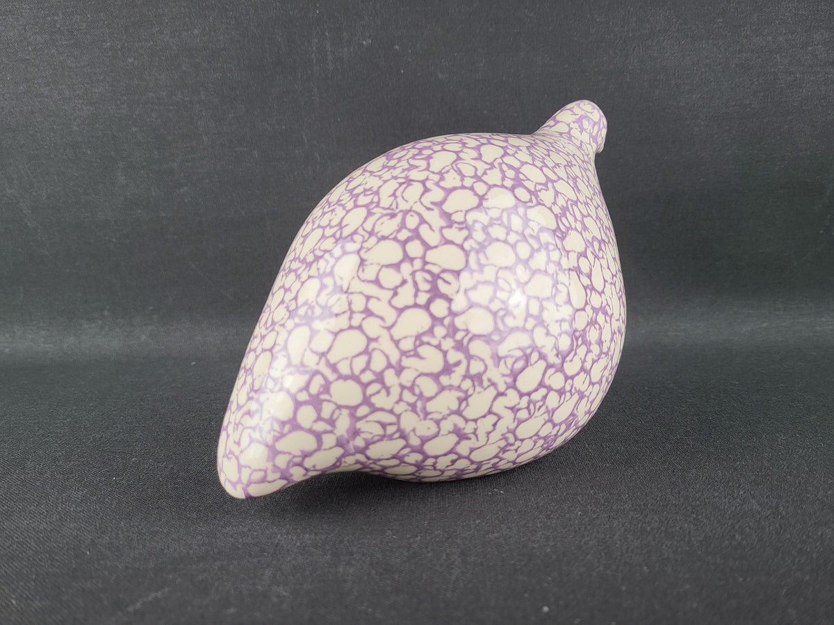 Vintage HEIDI CAILLARD La Pintade Quail White Pink Ceramic Bird Les Céramiques de Lussan France 1970's