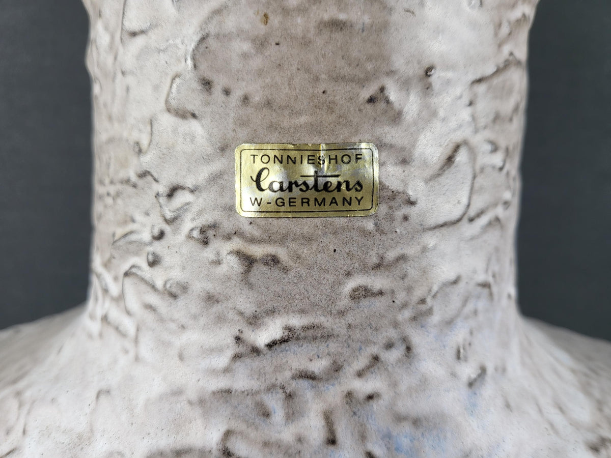 Vintage CARSTENS KERAMIK XXL Floor Vase with Flower Decor 1960s West German Pottery