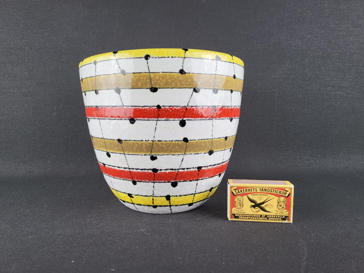 Vintage BITOSSI Italian Ceramic Planter by Aldo Londi Geometric Decor Italy 1960s