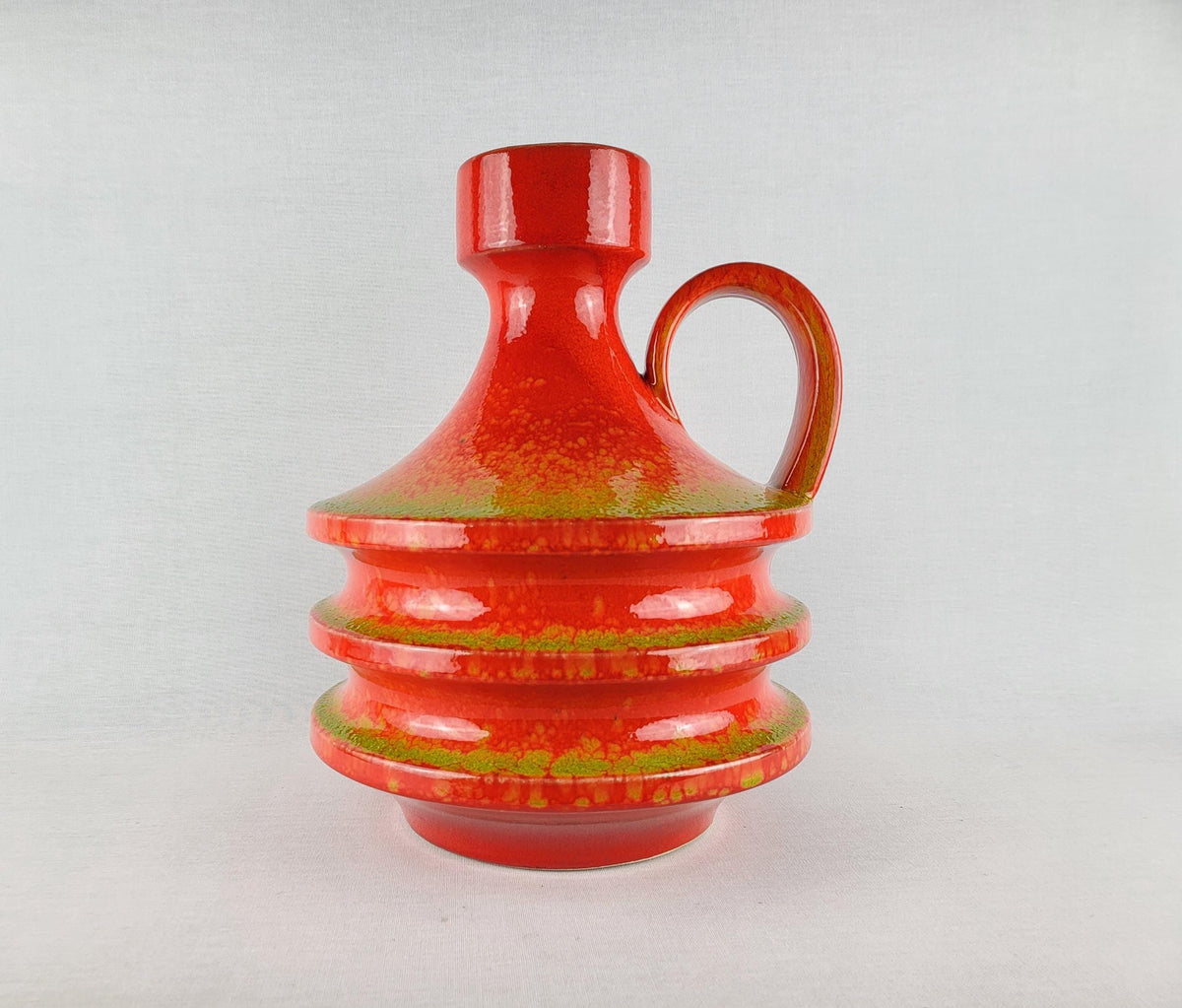 Vintage FOHR KERAMIK Reddish Orange Vase 432 30 West German Pottery 1970s